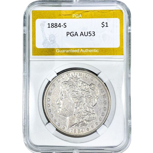 1884-S Morgan Silver Dollar PGA AU53