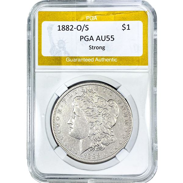 1882-O/S Morgan Silver Dollar PGA AU55