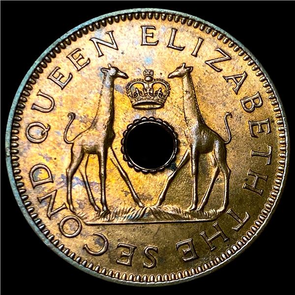 1957 Rhodesia & Nyasaland Bronze 1/2 Penny