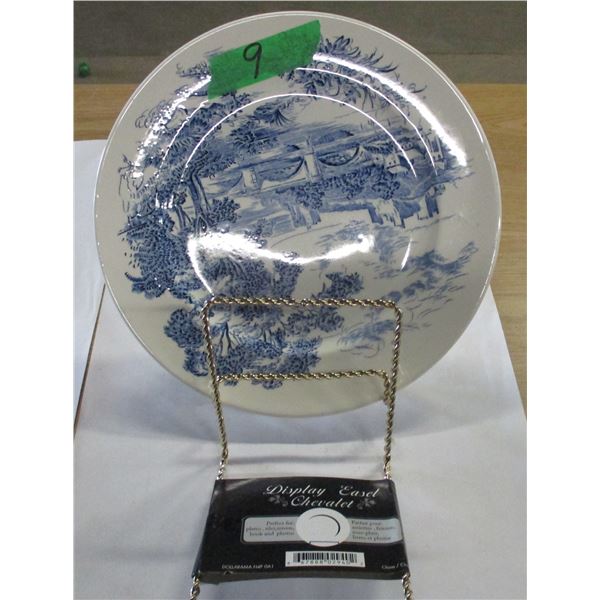 COUNTRYSIDE WEDGEWOOD PLATE & 2 STANDS