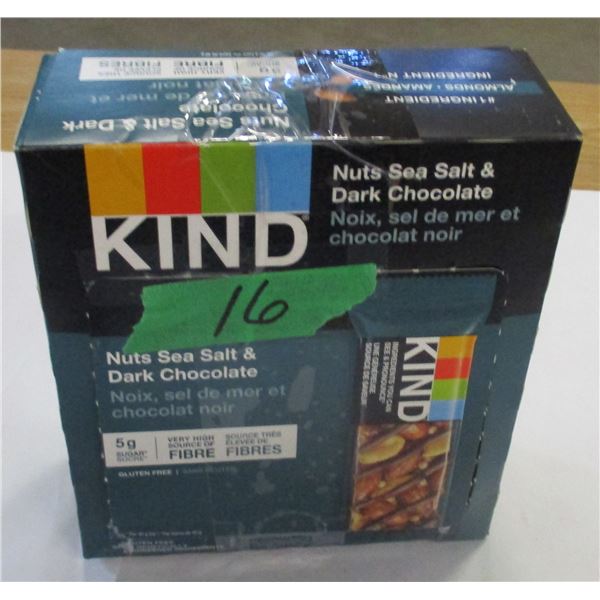 SHELF PULLS (AS IS):  KIND SEA SALT & DARK CHOCOLATE BARS (12 X 40G)