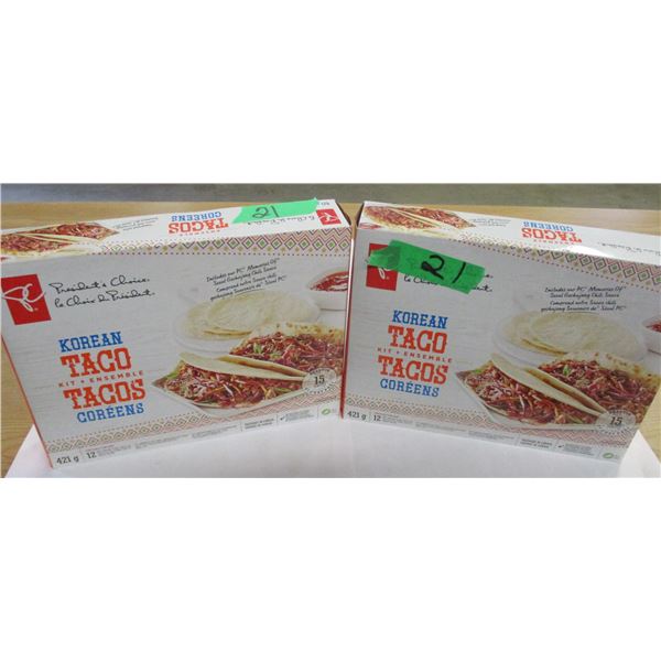 SHELF PULLS (AS IS):  2 KOREAN TACO KITS