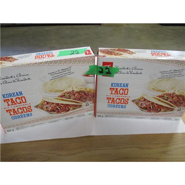 SHELF PULLS (AS IS):  2 KOREAN TACO KITS