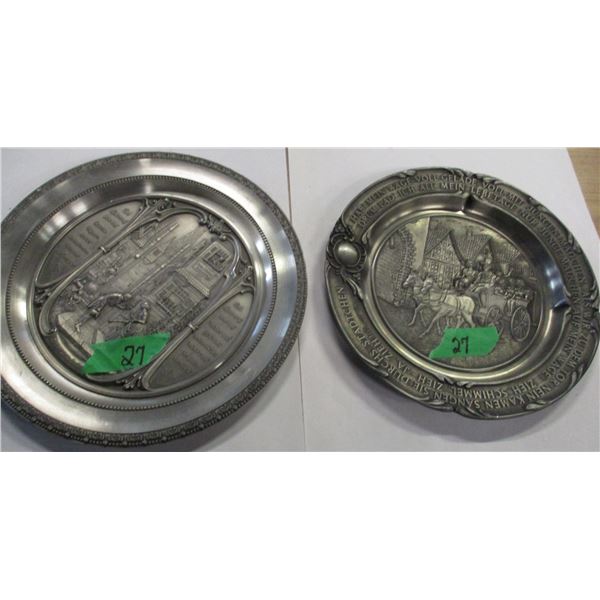 COLLECTABLE:  2 PEWTER WALL PLATES