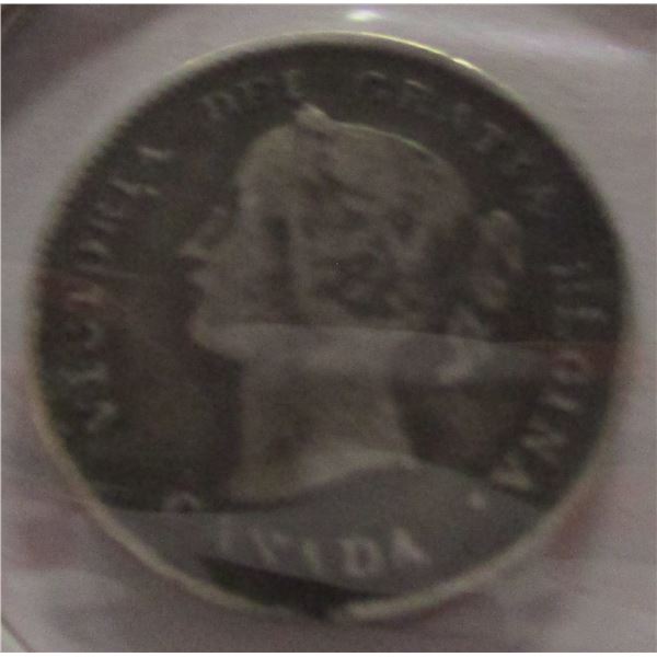 1896 CANADA VICTORIAN SILVER FIVE CENT