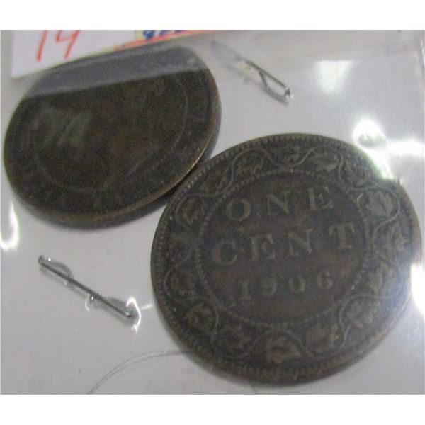 1901 VICTORIAN & 1906 KING EDWARD VII CANADA LARGE PENNY SET