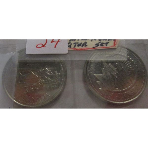 1999 NOVEMBER & DECEMBER MILLENIUM UNCIRCULATED CANADA QUARTER SET