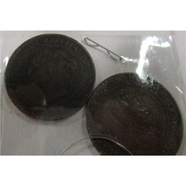 1899 VICTORAIN & 1903 KING EDWARD VII CANADA LARGE PENNIES