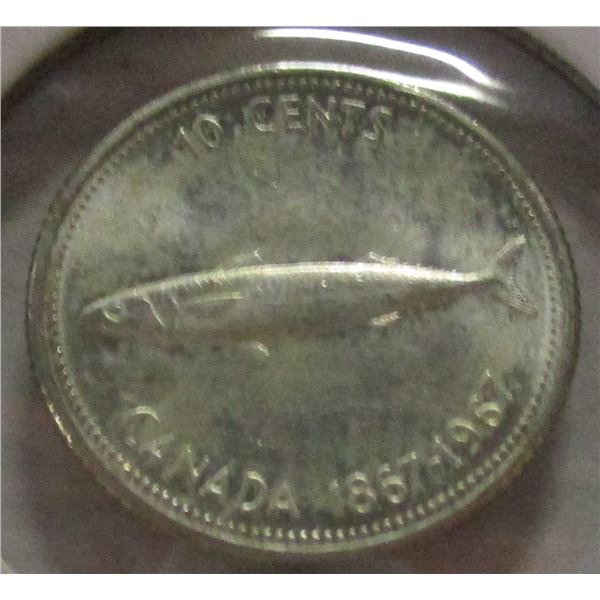 1867 - 1967 CANADA SILVER FISH DIME