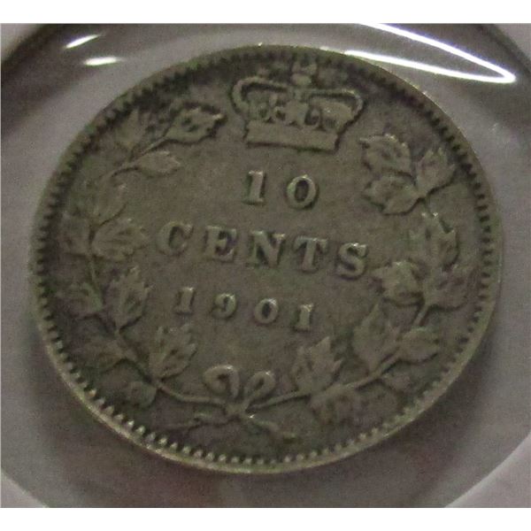 1901 CANADA VICTORIAN SILVER DIME