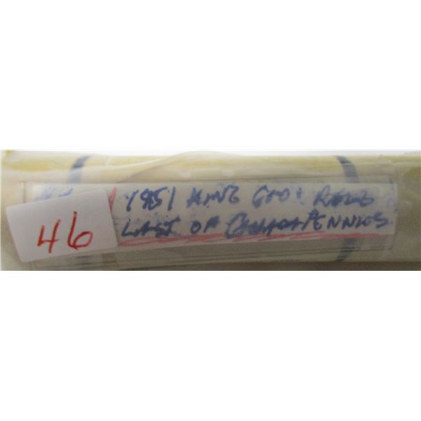 1951 ROLL OF CANADA KING GEORGE VI PENNIES