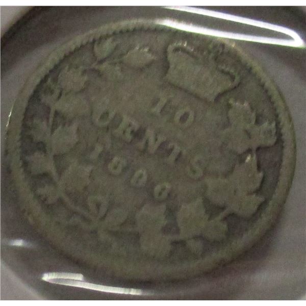 1896 CANADA VICTORIAN SILVER DIME