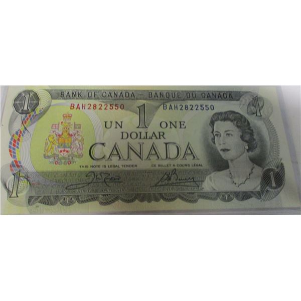 1973 CRISP UNCIRCULATED LAST OF CANADA $1 BILL