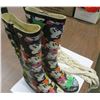 Image 1 : LADIES MICKEY MOUSE RUBBER BOOTS (SIZE 8), PLATE HOLDER