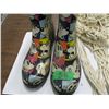 Image 2 : LADIES MICKEY MOUSE RUBBER BOOTS (SIZE 8), PLATE HOLDER