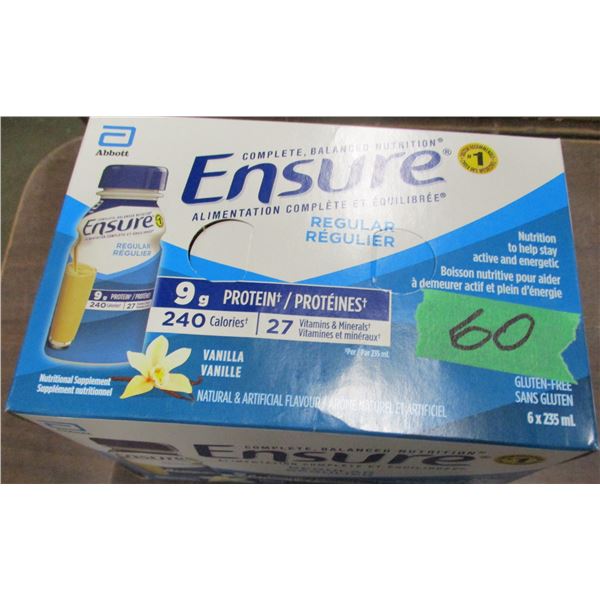 ENSURE REGULAR VANILLA DRINK (6 BOTTLES X 235 ML)