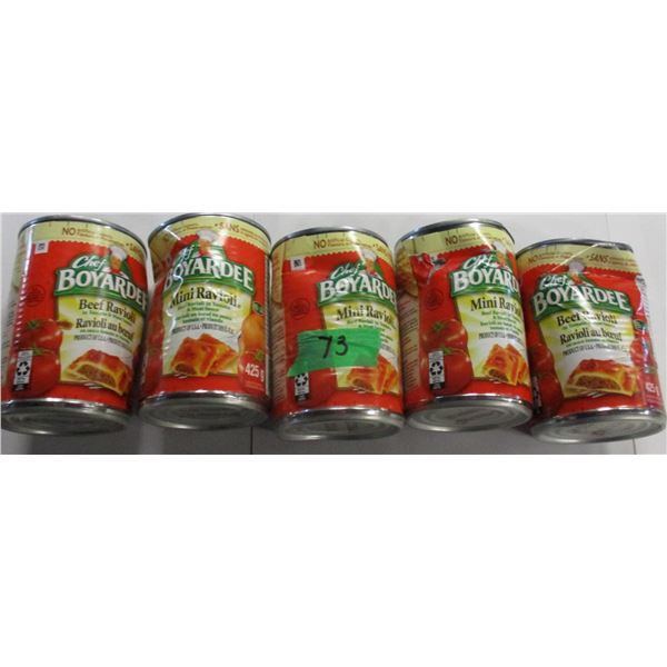 SHELF PULLS (AS IS):  CHEF BOYARDEE MINI RAVIOLI - 5 CANS