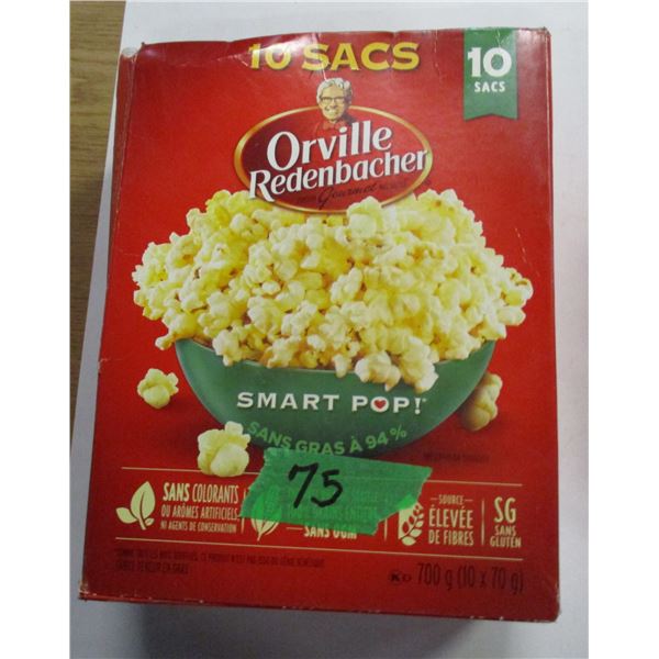 SHELF PULLS (AS IS):  SMART POP MICROWAVE POPCORN - 10 PACKAGES