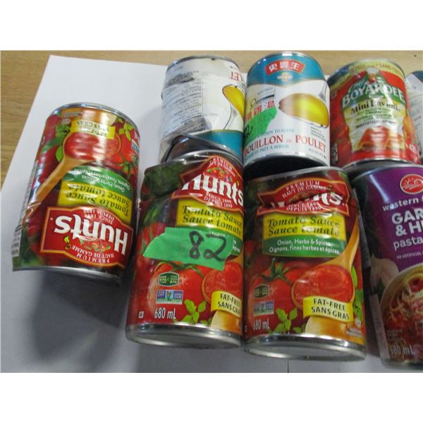 SHELF PULLS (AS IS):  FLAT C/W TOMATO SAUCE, PASTA SAUCE, CHICKEN BROTH, ETC