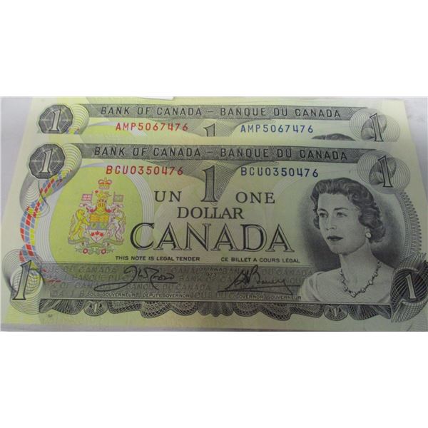 1973 SET OF LAST OF CANADA $1 BILLS
