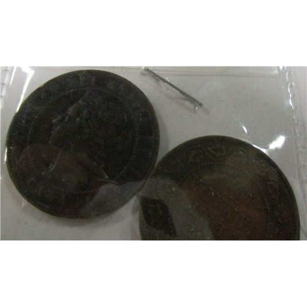 1899 VICTORIAN & 1916 KING GEORGE V CANADA PENNY SET