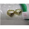 Image 2 : 2 - GOLDTONE RINGS WITH STONES (SIZE 9.5 & 7.5)