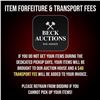 Image 1 : Item Forfeiture & Transport, Shipping, Delivery Fees & Conditions