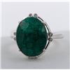 Image 1 : Sterling Silver Ring with 6.6ct Zambian Emerald & Cubic Zirconia