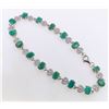 Image 1 : Zambian Emerald & Cubic Zirconia 925 Silver Bracelet, 7.90g
