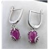 Image 1 : Sterling Silver Earrings with 2.36ct Natural Mozambique Rubies