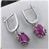 Image 2 : Sterling Silver Earrings with 2.36ct Natural Mozambique Rubies