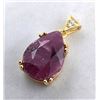 Image 1 : Pear Cut Mozambique Ruby Pendant With CZ in Gold-Plated 925 Silver