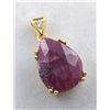 Image 2 : Pear Cut Mozambique Ruby Pendant With CZ in Gold-Plated 925 Silver