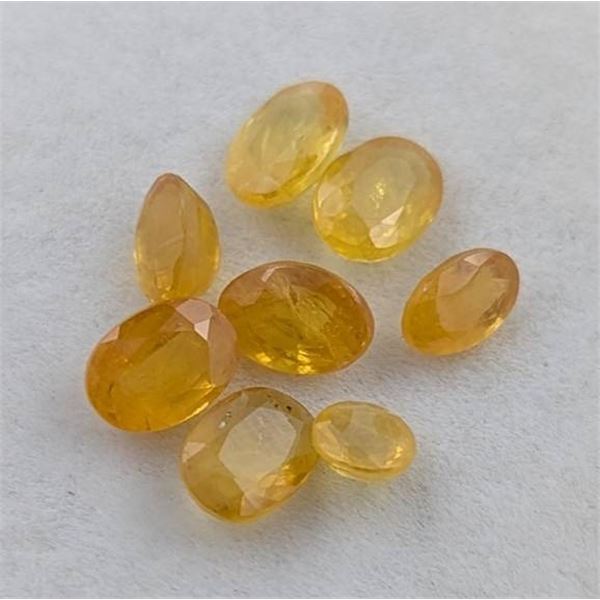8.29ct Natural Kashmir Yellow Sapphire Lot (8 Stones)