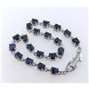 Image 1 : Sterling Silver Bracelet with 9.06ct Natural Blue Sapphires & Cubic Zirconia