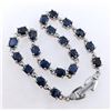Image 2 : Sterling Silver Bracelet with 9.06ct Natural Blue Sapphires & Cubic Zirconia
