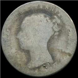 1848/6 Britain Victoria 4 Pence Groat Rare Variety (COI-7038)