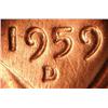 Image 3 : 1959D Lincoln Cent Die Error Skirted R BU Rare (COI-3645)