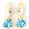 1.20Ct Swiss Blue Topaz & Diamond 9K Gold Earrings (JEW-9047X)