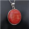 Red Coral & Sterling Necklace (JEW-222)