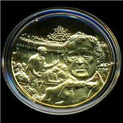 .75oz Franklin Mint PR70 DCAM 24k plated Sterling Silver Round History of the American Presidency A.