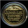 Image 2 : .75oz Franklin Mint PR70 DCAM 24k plated Sterling Silver Round History of the American Presidency R.