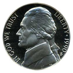 1990S Jefferson Nickel PROOF Graded PR70 DCAM (COI-4430)