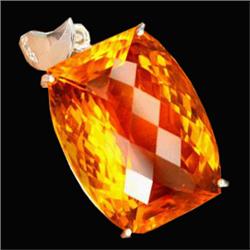 176.67ct Sterling Pendant AAA Golden Yellow Citrine (JEW-1839)