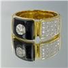 18k Solid Yellow Gold Mens 1 ct Diamond Black Onyx Ring 10 grams (JEW-1436)