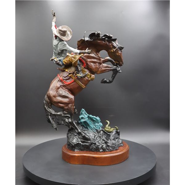 “Backlash” Cowboy Bronze Sculpture by Lorenzo Ghiglieri
