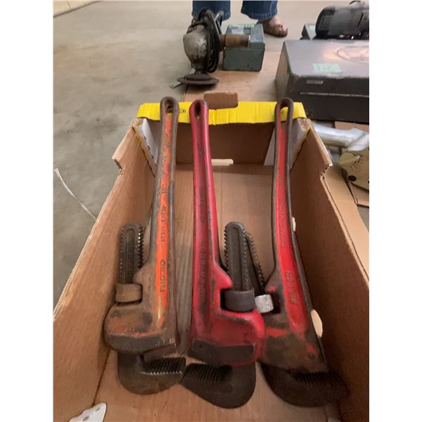Three Red Pipe Wrenches