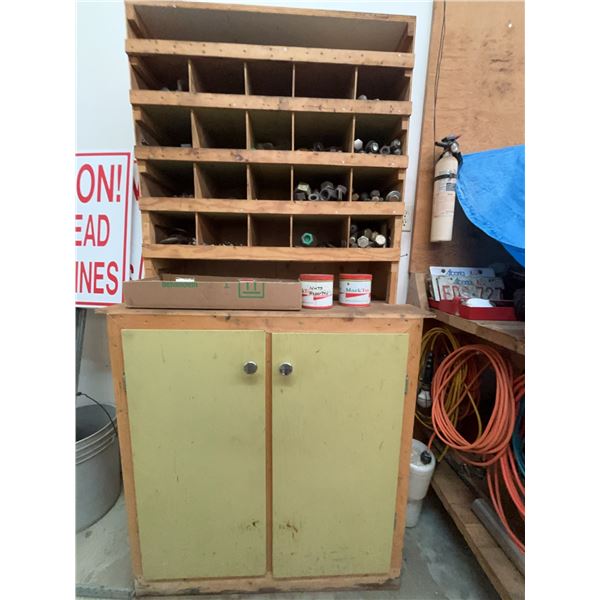 Wood Storage Cabinet With Fastener Assortment