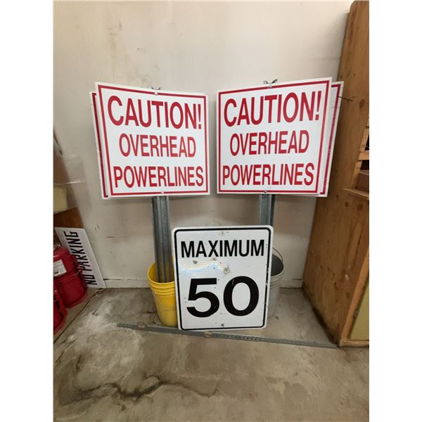 Safety and Roadway Signs with Posts