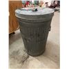 Image 1 : Galvanized Steel Trash Can with Lid